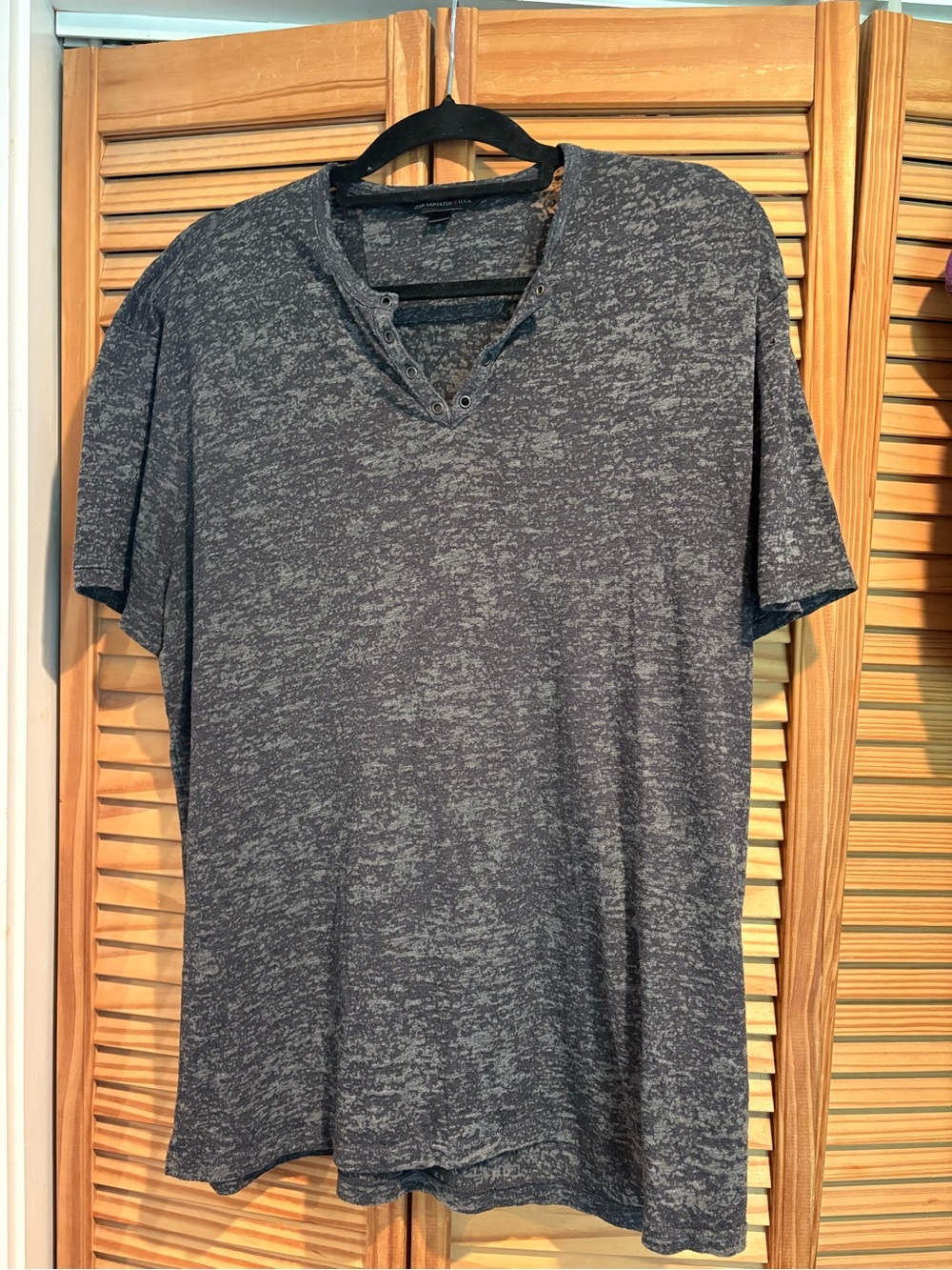 Damon Salvatore John Varvatos Henley T Shirt Vampire Diaries Top V-Neck Grommets